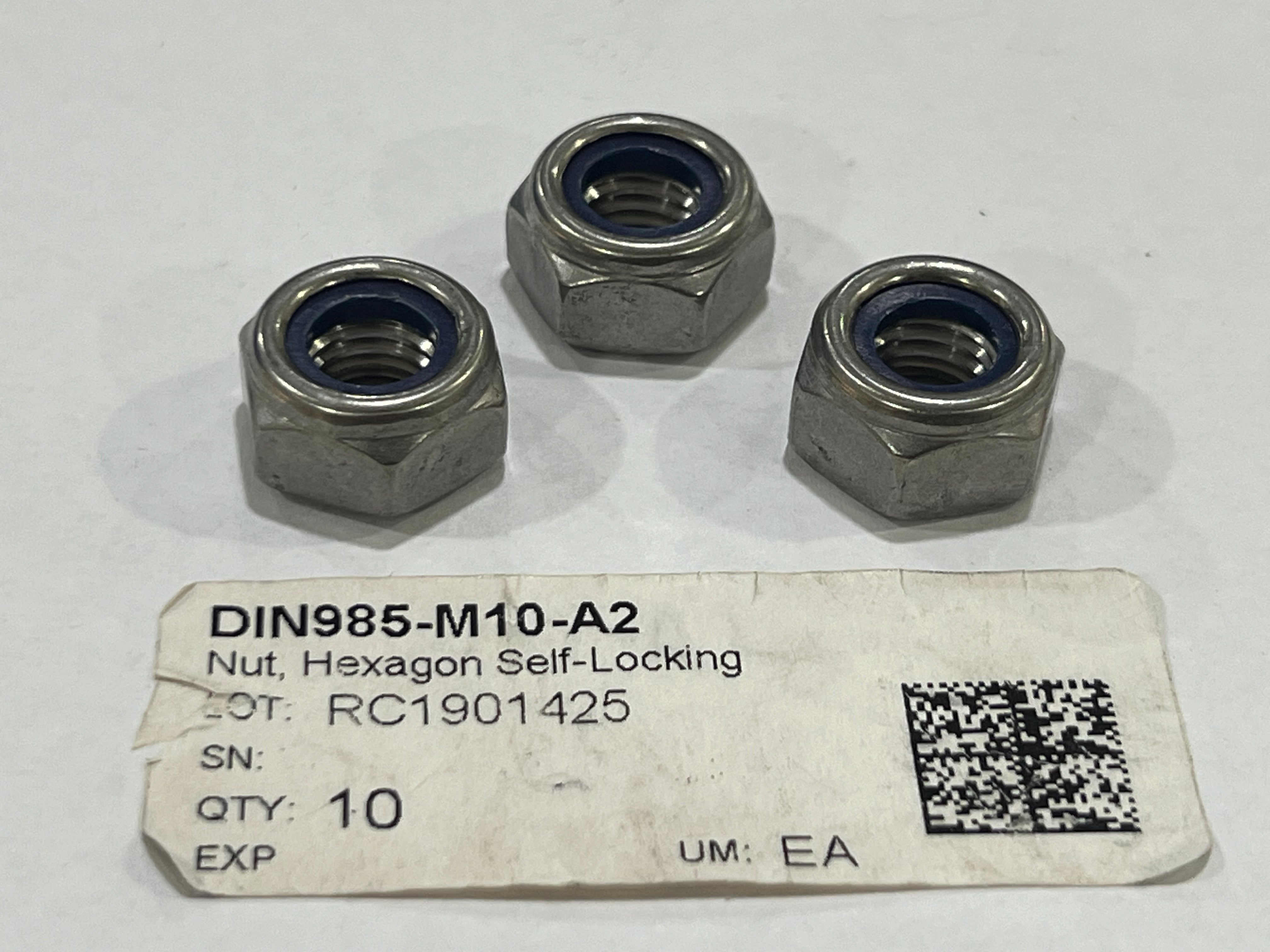 Screws4Bikes DIN985 Lock Nuts – V2A Stainless Steel, Gloss Black, M3 To M12, Hex Stop Nuts