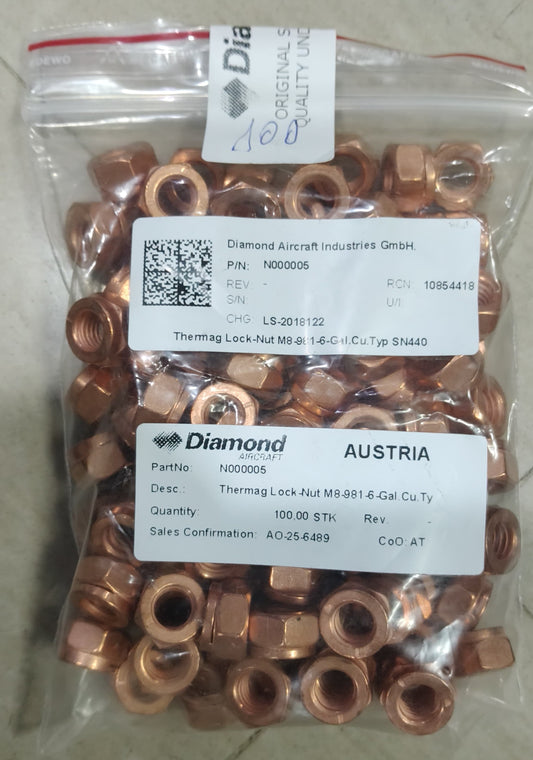 N000005 	THERMAG LOCK- NUT M8-981-6-Gal.Cu.